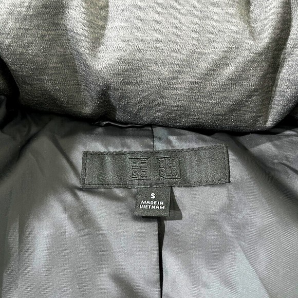 Uniqlo Down Jacket Women Small Grey Puffer Goose Down Feather Long Quilted Warm - Picture 3 of 11